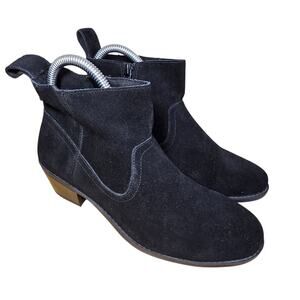 Vionic Vera Black Suede Water Resistant Ankle Boots Booties - Womens Sz 6